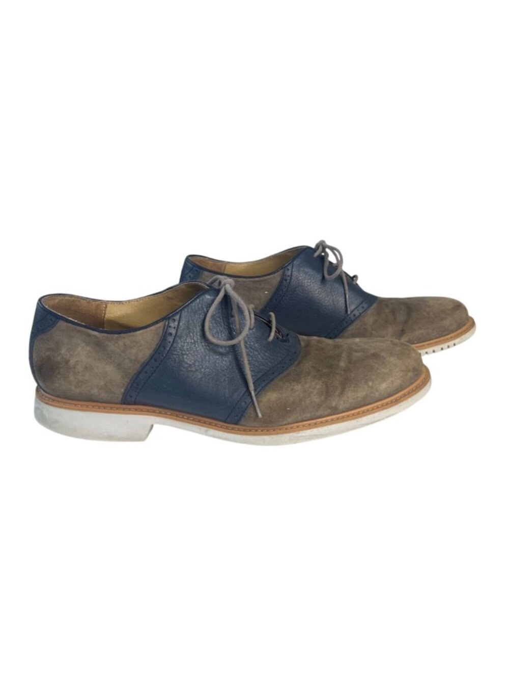 Cole Haan Grand.OS Two Tone Suede Leather Oxfords Shoes 11.5M Mens Brown Blue